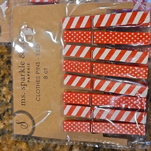 Ms. Sparkle & Co red clothes pins - Picture 2 of 3